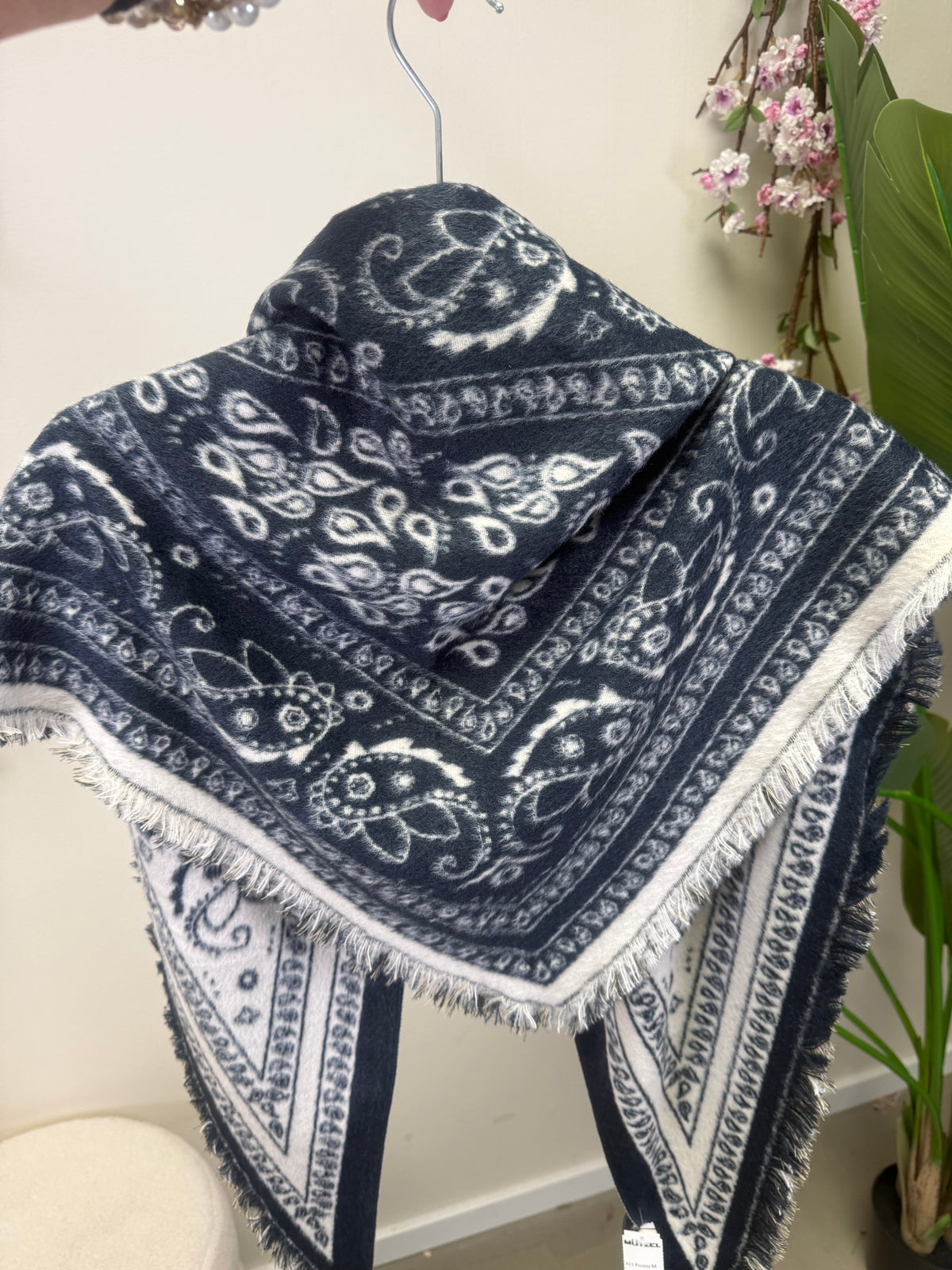 PAISLEY DREIECKSCHAL MARINE
