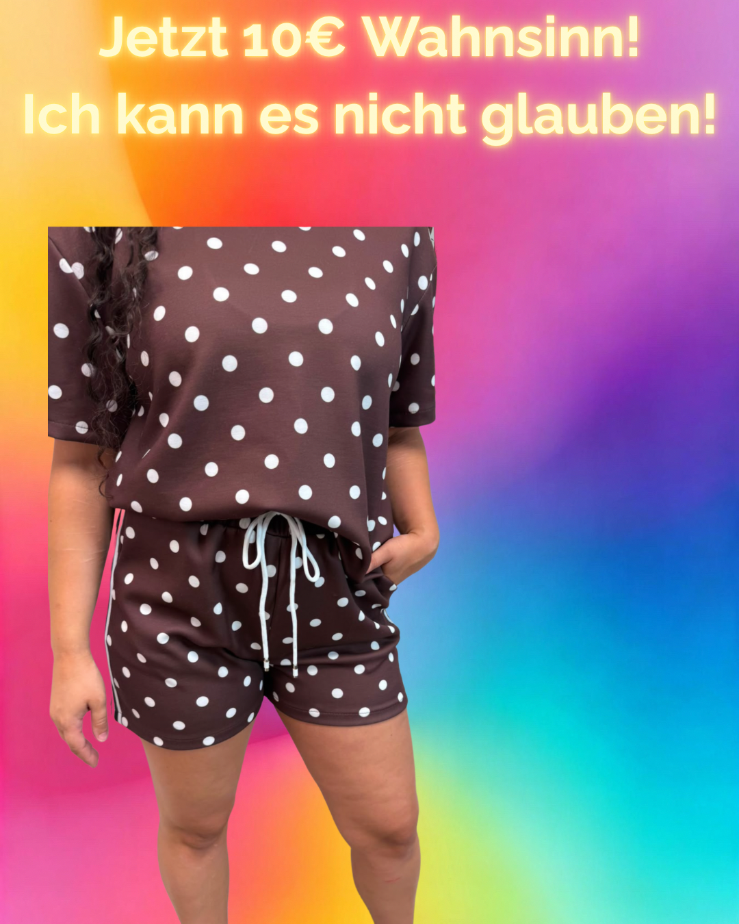 SHORT PUNKTE BRAUN / WEISS