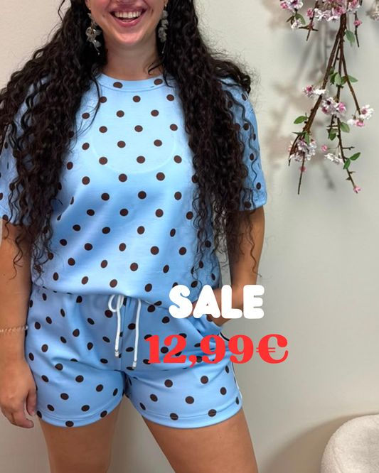 SHORT PUNKTE HELLBLAU / SCHOKO