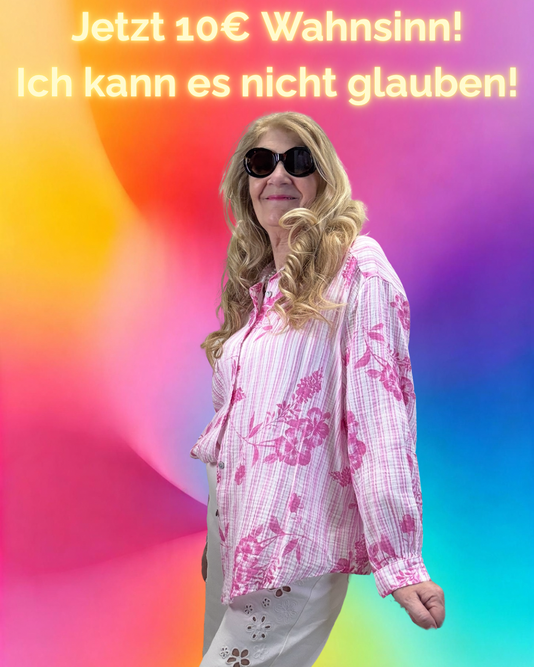 MUSSELIN BLUSE BLUMEN UND STREIFEN ROSE