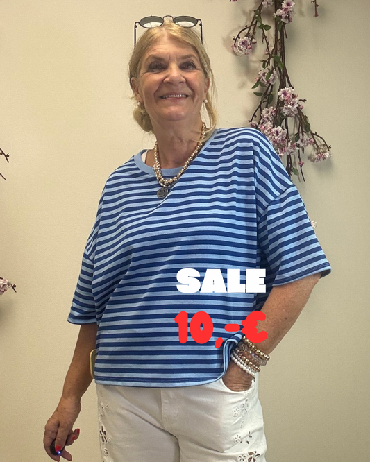 STTEIFENSHIRT 1/2 ARM KOBALTBLAU - HELLBLAU
