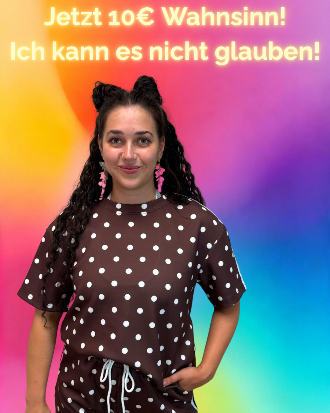 T- SHIRT PUNKTE PASSEND ZUR SHORT BRAUN / WEIß