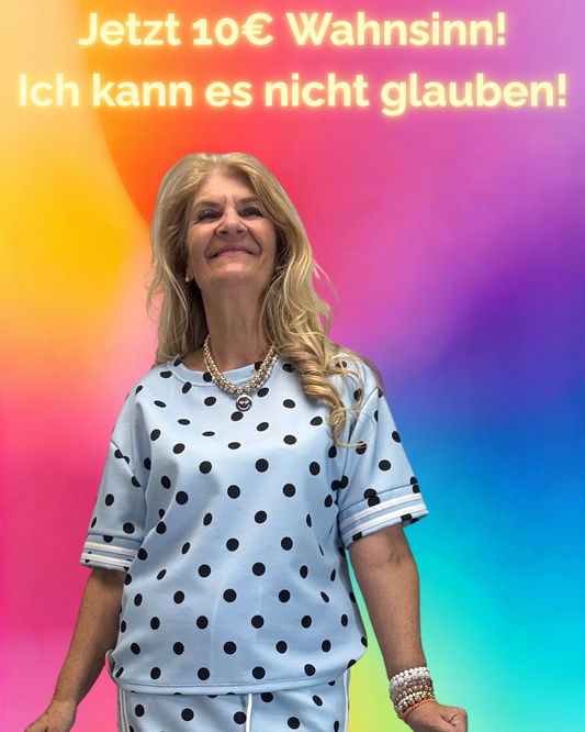 PUNKTE T-SHIRT HELLBLAU/ SCHWARZ- PASSEND ZUM ROCK