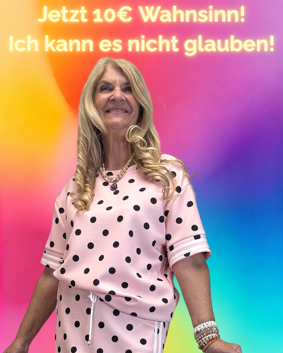 PUNKTE T-SHIRT ROSA / SCHWARZ- PASSEND ZUM ROCK