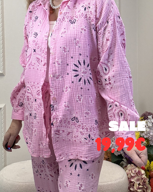 MUSSELIN BLUSE PAISLEY PINK