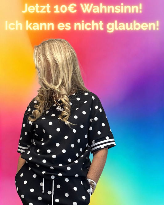 PUNKTE T-SHIRT SCHWARZ WEIß - PASSEND ZUM ROCK