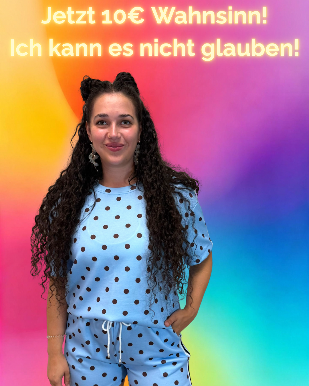 T- SHIRT PUNKTE PASSEND ZUR SHORT HELLBLAU / BRAUN