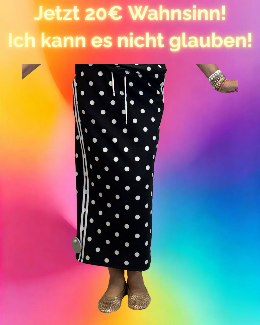 MIDIROCK MIT PUNKTEN SCHWARZ WEIß