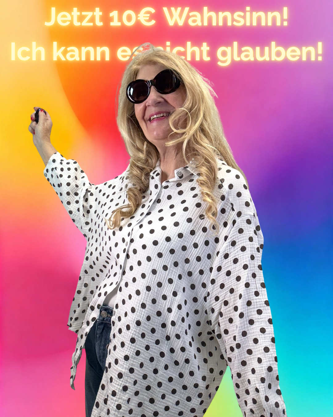 MUSSELIN BLUSE OVERSIZED TUPFEN SCHOKO