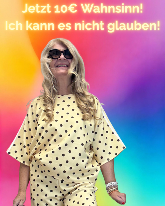 PUNKTE SHIRT PASSEND ZUR HOSE LANG GELB / BRAUN
