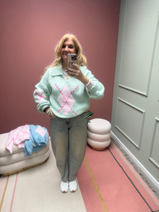 RAUTEN PULLI POLOKRAGEN LINDGRÜN