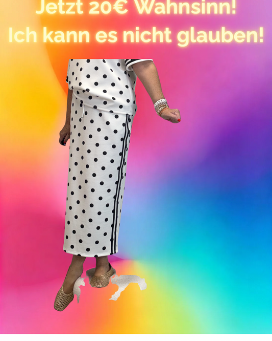 MIDIROCK MIT PUNKTEN WEIß / SCHWARZ