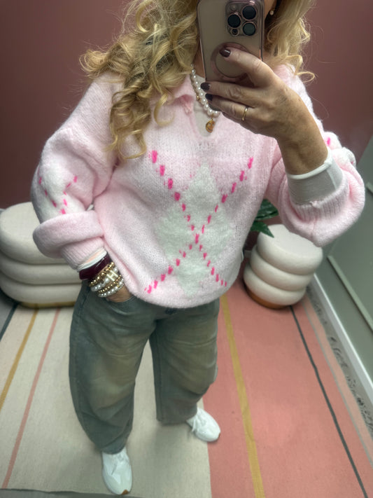 RAUTEN PULLI POLOKRAGEN ROSA