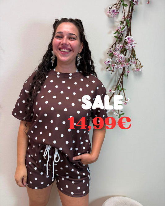 T- SHIRT PUNKTE PASSEND ZUR SHORT BRAUN / WEIß