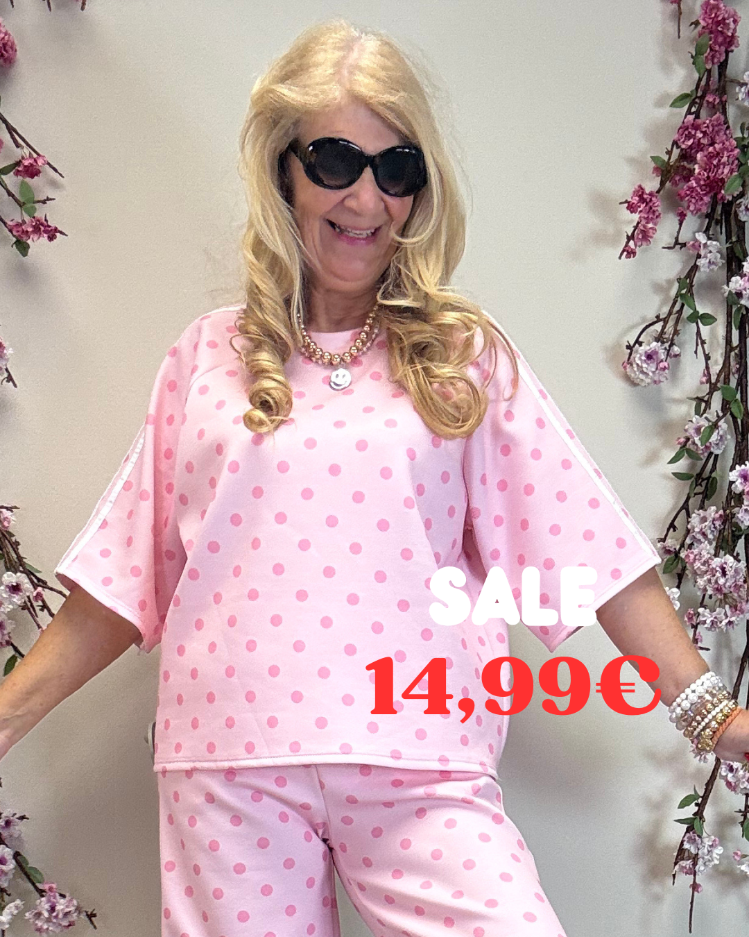 PUNKTE SHIRT PASSEND ZUR HOSE ROSA / PINK