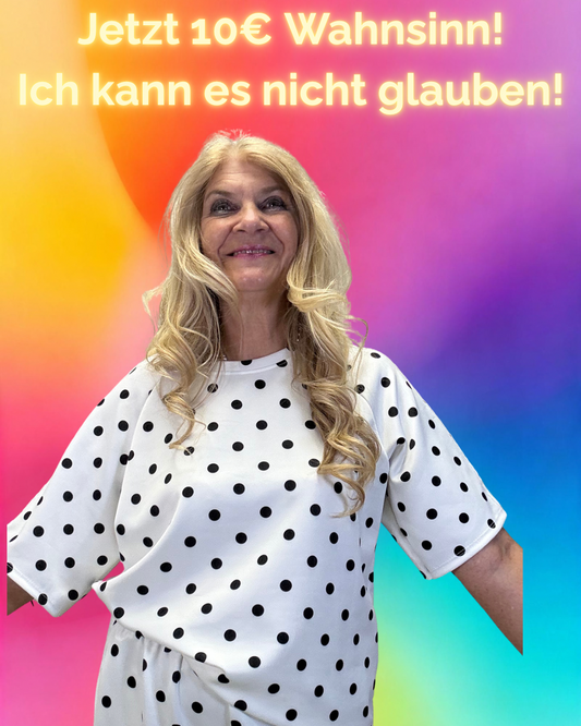 PUNKTE SHIRT PASSEND ZUR HOSE WEIßER STREIFEN WEIß - SCHWARZ