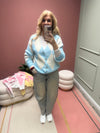 CASUAL  RAUTENJACKE STRICK BLAU/WEIẞ