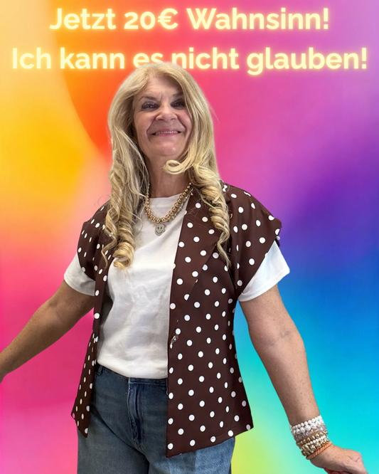 SCHMALER BLAZER HALBARM BRAUN / WEIß