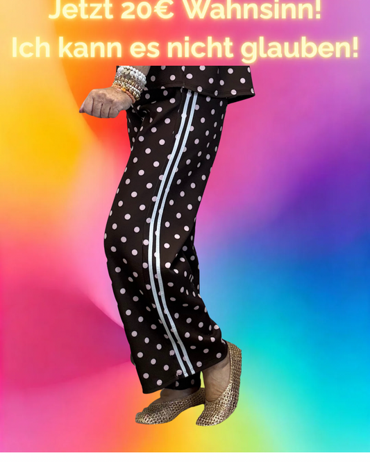 PUNKTEHOSE MIT SEITENSTREIFEN BRAUN /ROSA