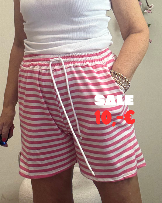 SHORT STREIFEN ROSA/WEISS