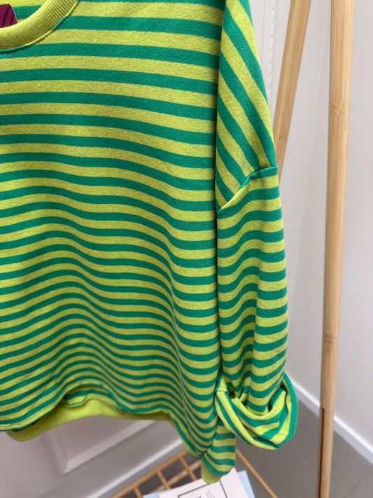 RINGEL SWEATSHIRT KIWI/GRÜN