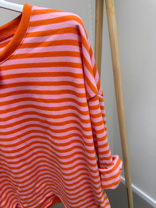 RINGEL SWEATSHIRT ORANGE/ROSA