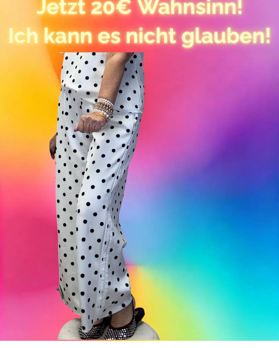 PUNKTEHOSE MIT SEITENSTREIFEN  WEIß -   WEISS/ SCHWARZ (Kopie)