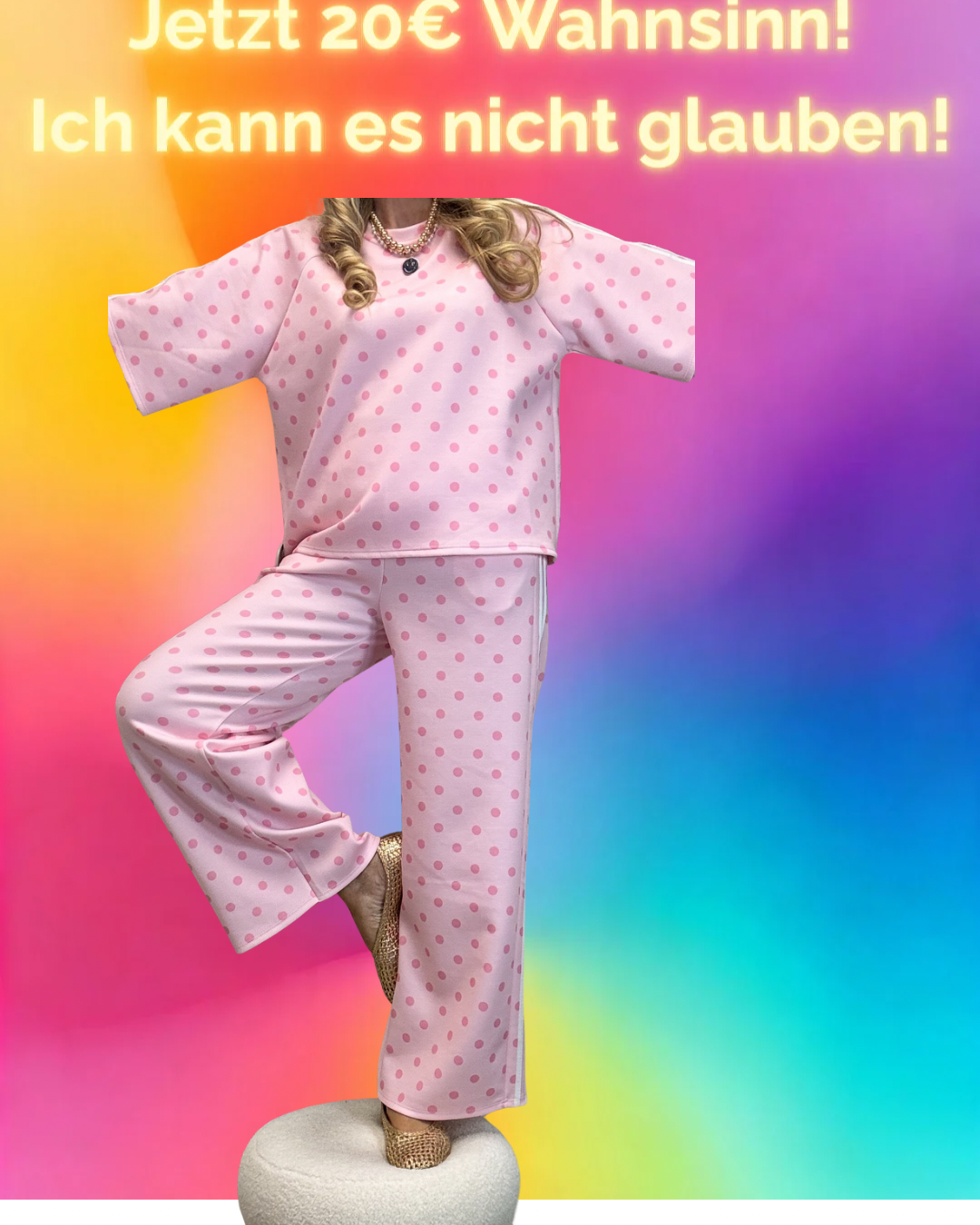 PUNKTEHOSE MIT SEITENSTREIFEN ROSA/ PINK