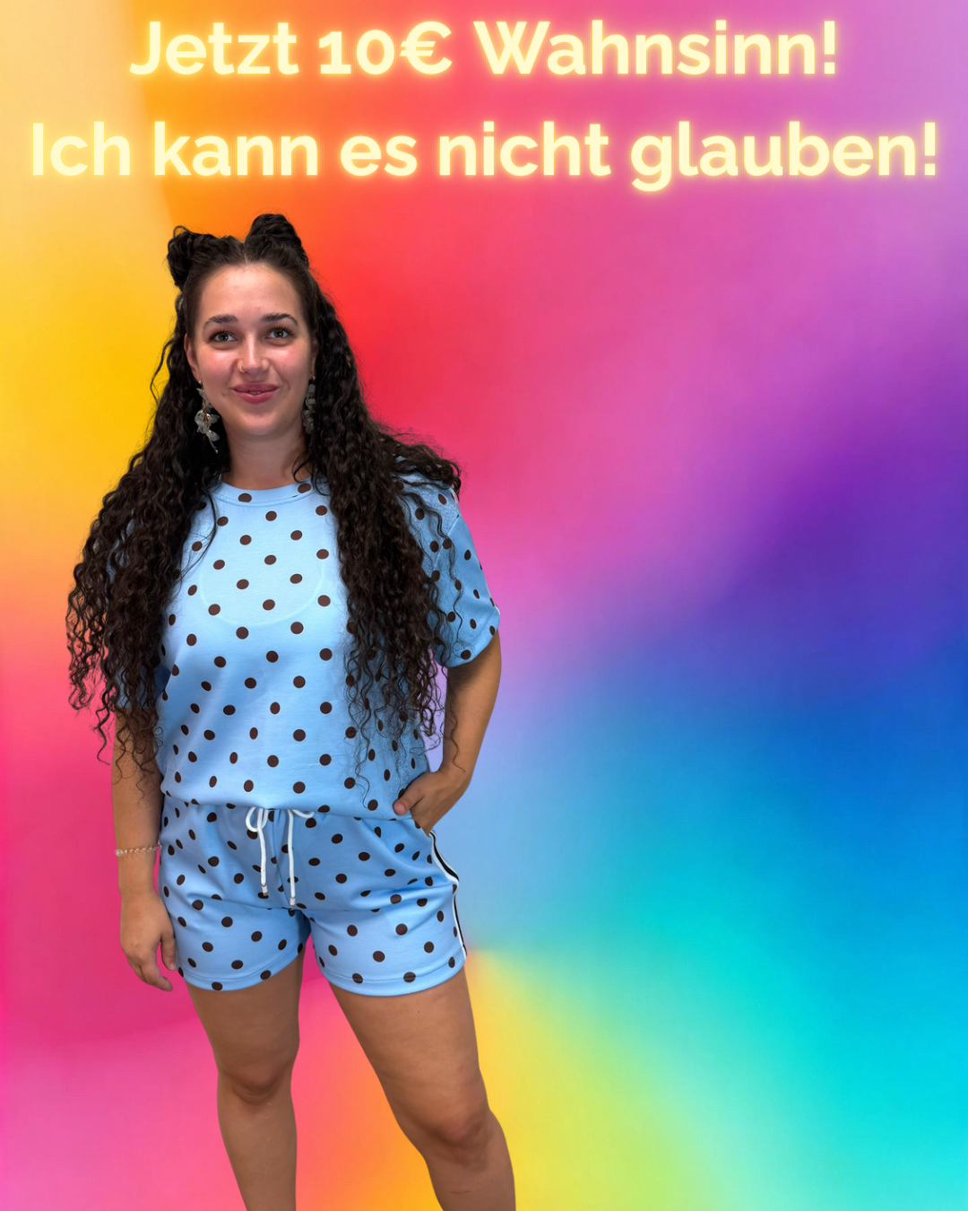 SHORT PUNKTE HELLBLAU / SCHOKO