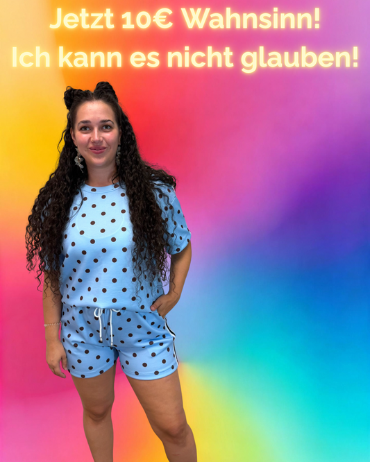 SHORT PUNKTE HELLBLAU / SCHOKO