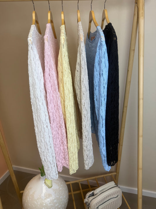 LACE SHIRT ABSTRACT WEIß