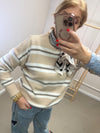 STREIFENPULLI  - BEIGE/ CREME