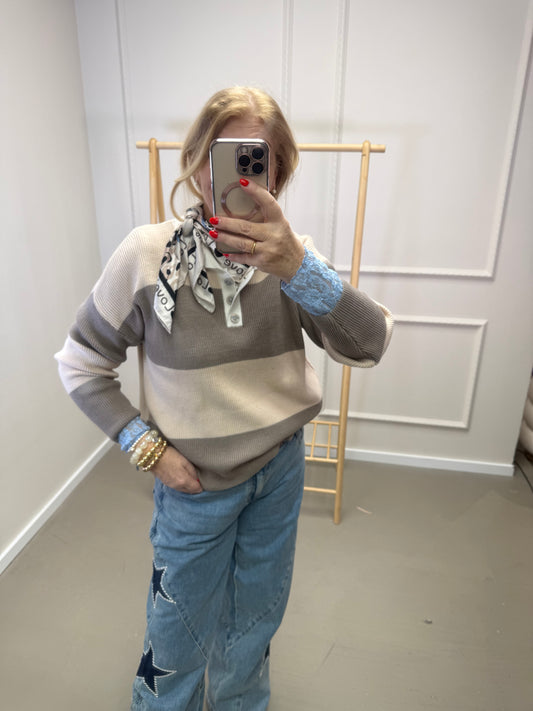 PULLI BLOCKSTREIFEN BEIGE/ FANGO