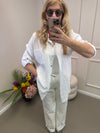 MUSSELIN BLUSE OVERSIZE WEISS