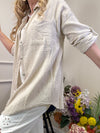 MUSSELIN BLUSE OVERSIZE BEIGE