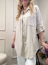 MUSSELIN BLUSE OVERSIZE BEIGE