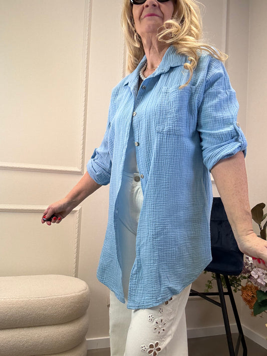 MUSSELIN BLUSE OVERSIZE HELLBALU