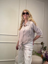 KURZE MUSSELIN BLUSE ZUM BINDEN BEIGE