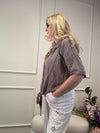 KURZE MUSSELIN BLUSE ZUM BINDEN FANGO
