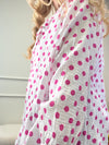 MUSSELIN BLUSE OVERSIZED TUPFEN PINK