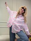 MUSSELIN BLUSE OVERSIZED TUPFEN PINK