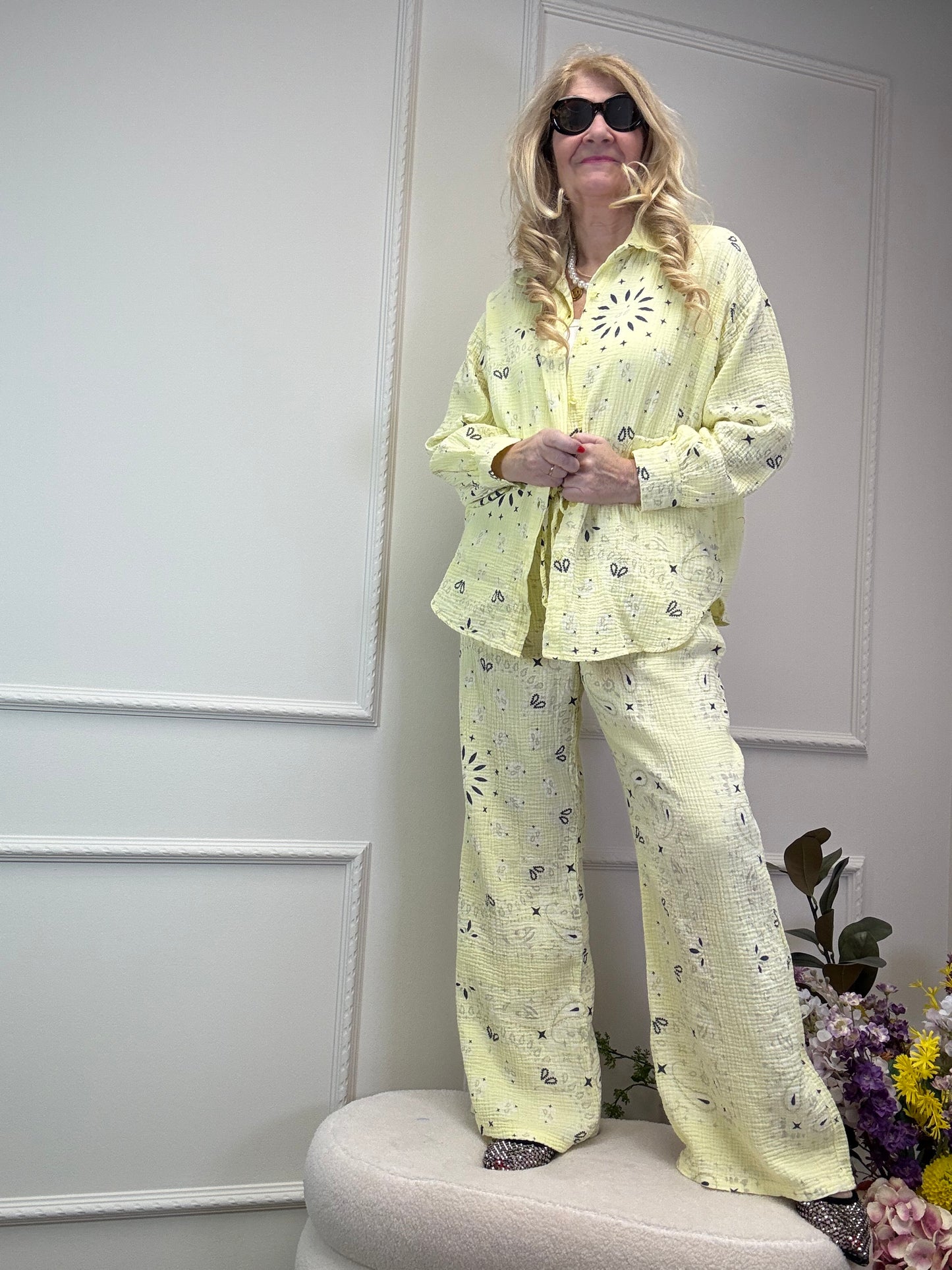 MUSSELIN BLUSE PAISLEY BUTTERYELLOW