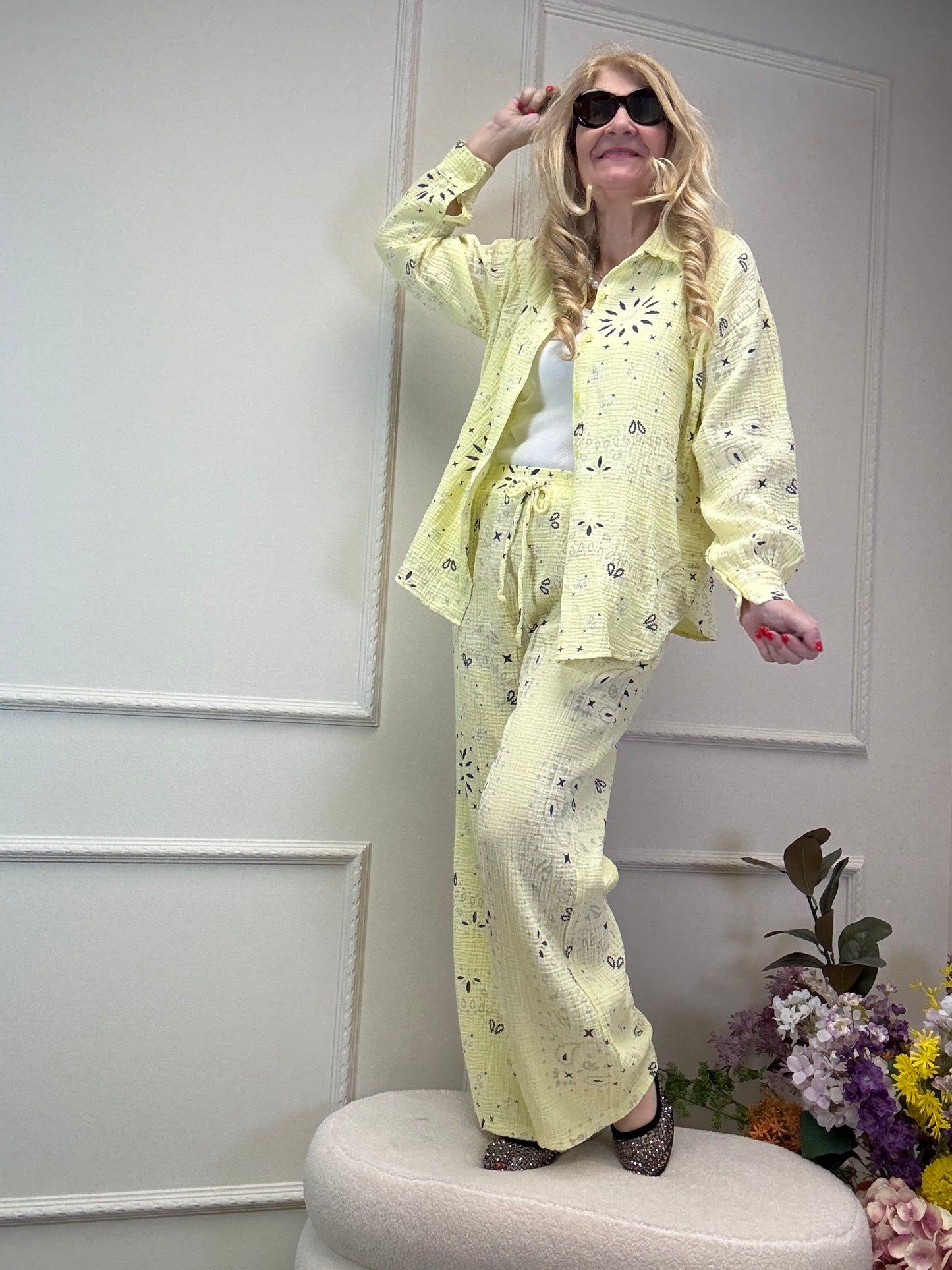 MUSSELIN BLUSE PAISLEY BUTTERYELLOW