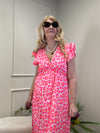 MUSSELIN KLEID LEOMUSTER ORANGE/PINK