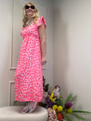 MUSSELIN KLEID LEOMUSTER ORANGE/PINK