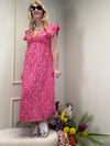 MUSSELIN KLEID LEOMUSTER ROT/ROSA