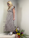 MUSSELIN KLEID LEOMUSTER SCHOKO/BEIGE