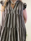 MUSSELIN KLEID KNIELANG SCHOKO/ FANGO