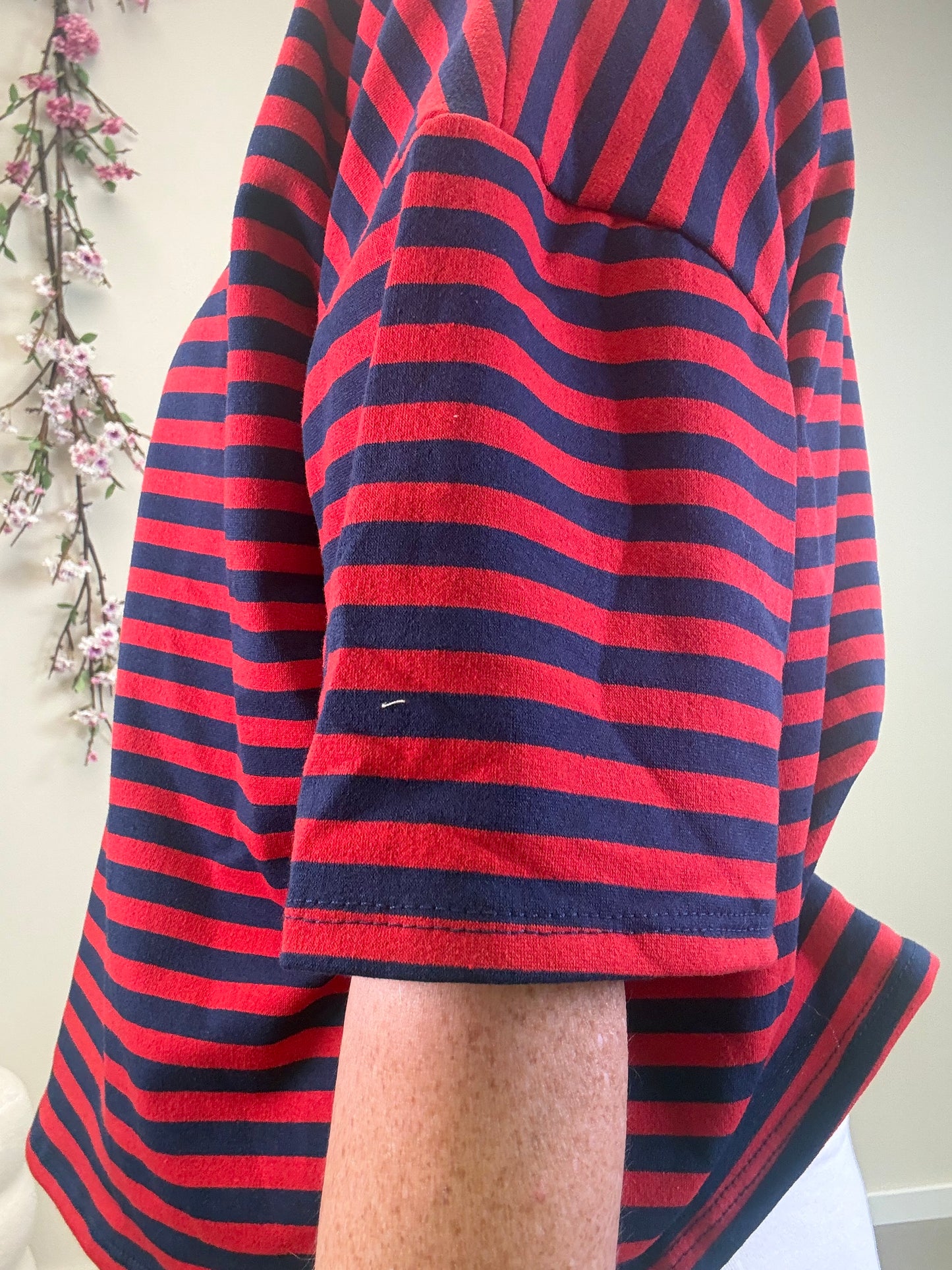 STREIFENSHIRT 1/2 ARM ROT/MARINE