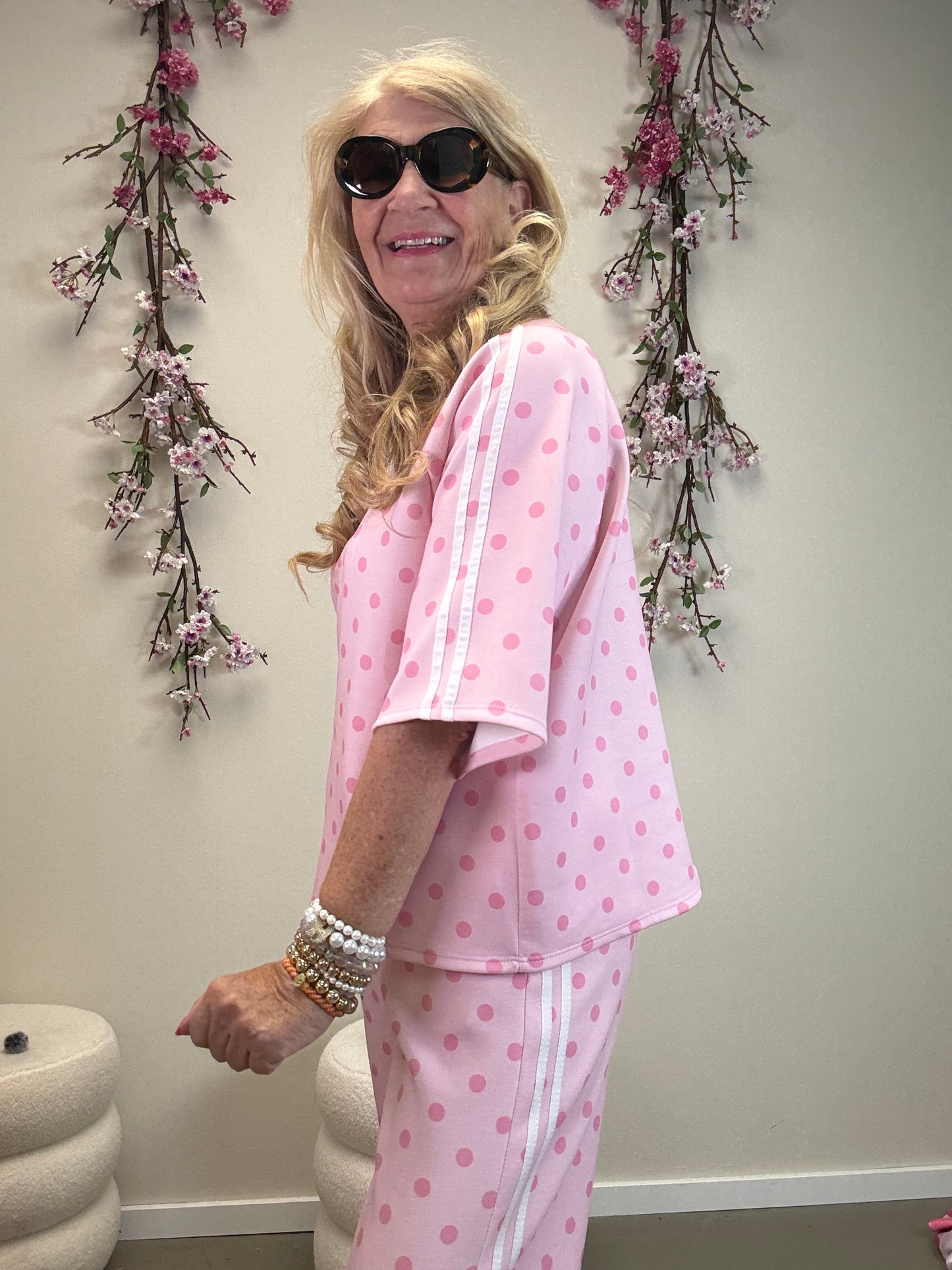 PUNKTE SHIRT PASSEND ZUR HOSE ROSA / PINK